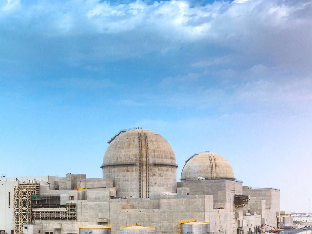 Aerial view of the Barakah Nuclear Energy Plant in the Al Dhafra region of Abu Dhabi, UAE