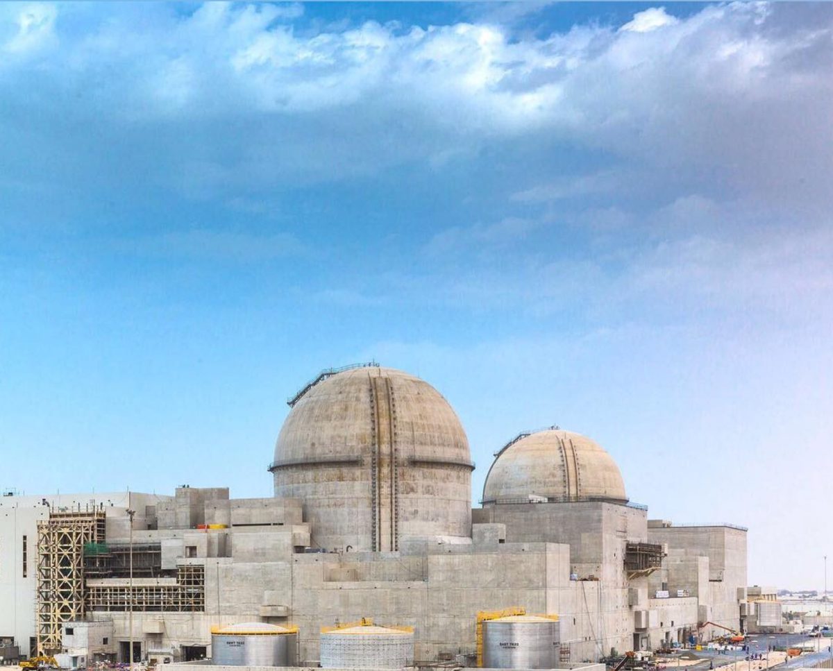 Aerial view of the Barakah Nuclear Energy Plant in the Al Dhafra region of Abu Dhabi, UAE