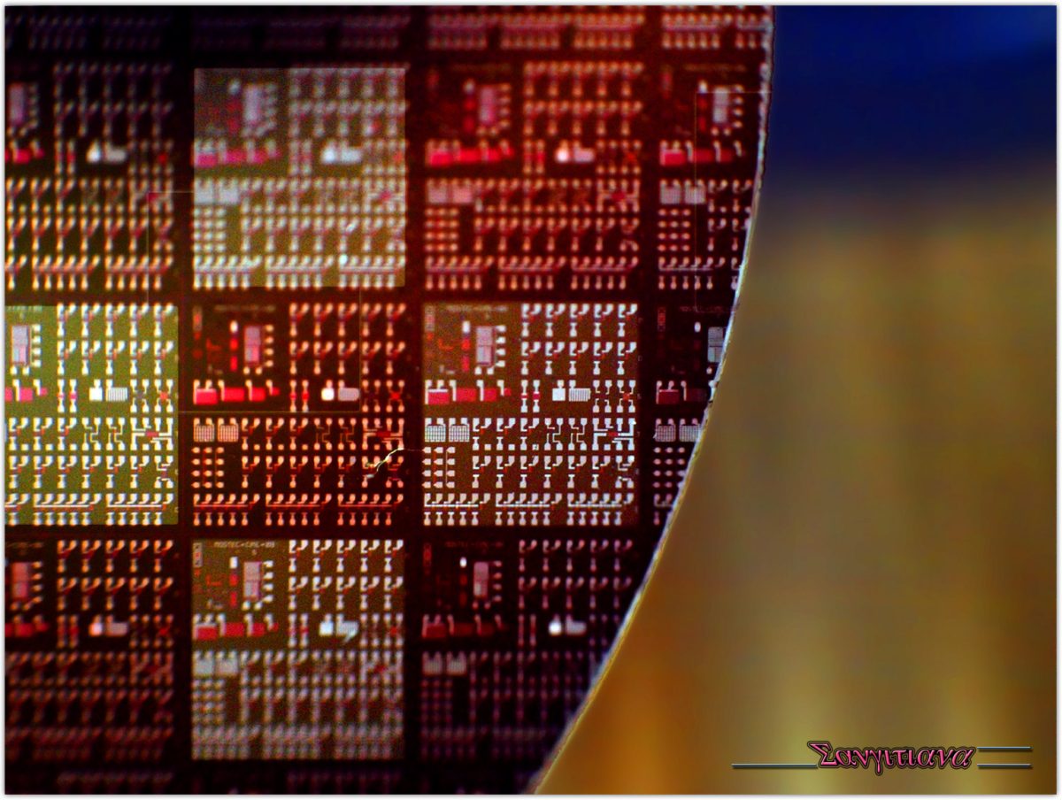 Semiconductor silicon wafer with chips