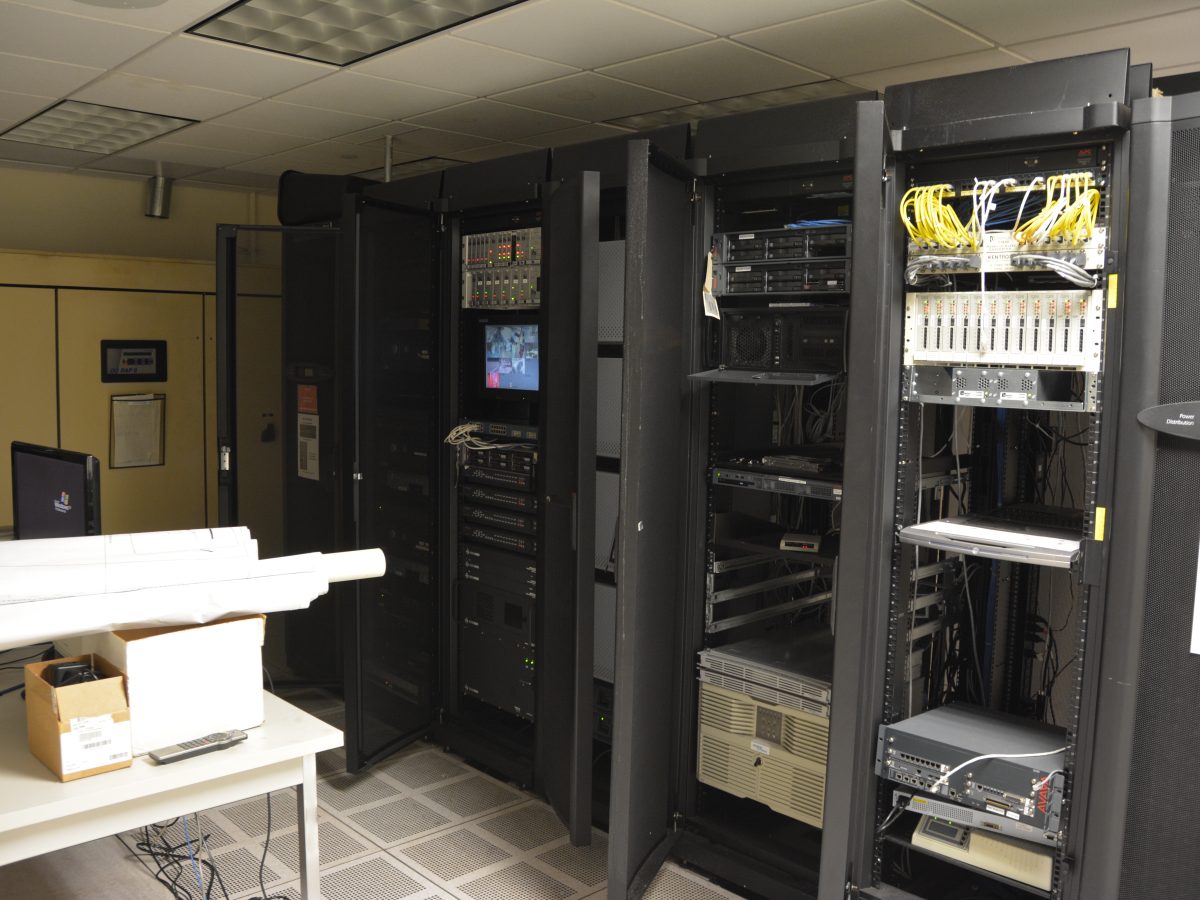 Server racks inside a data center