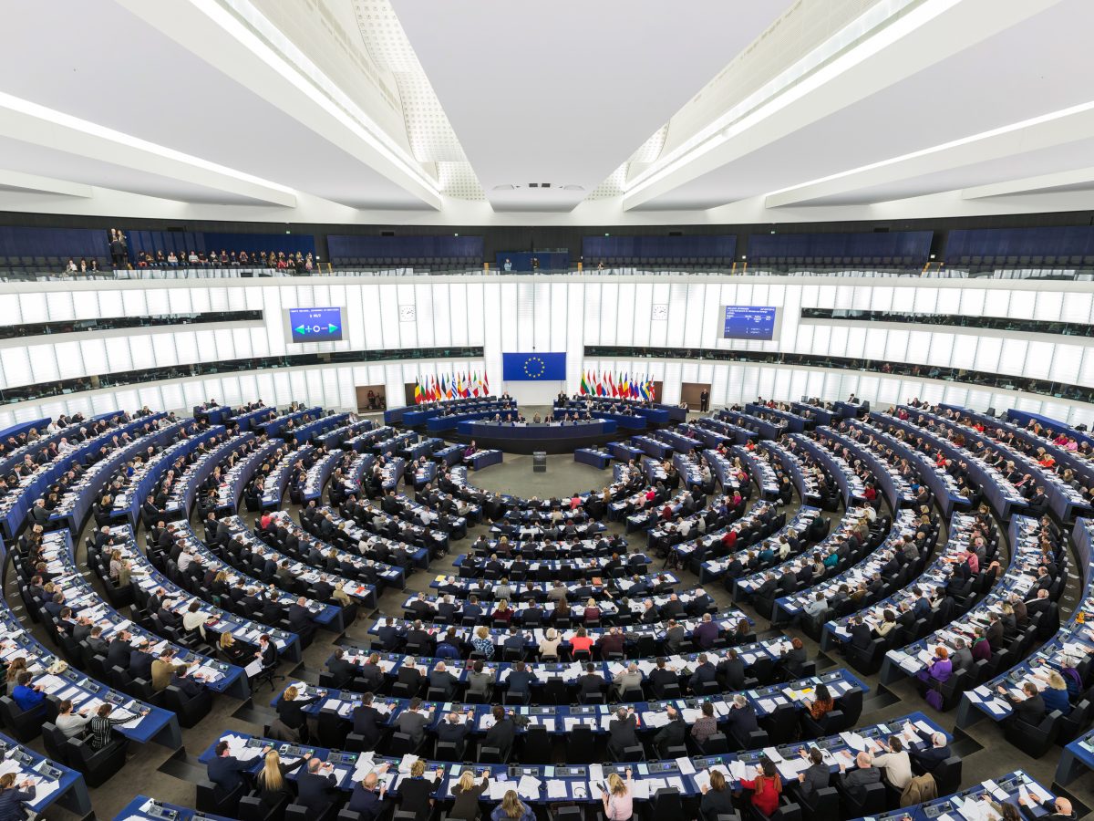 European Parliament hemicycle in Strasbourg, France