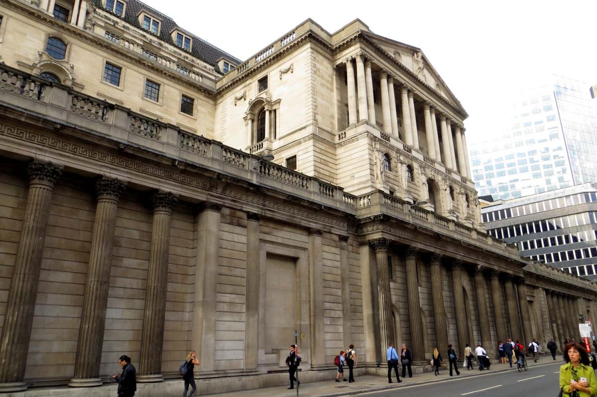 Bank of England on Threadneedle Street in the City of London