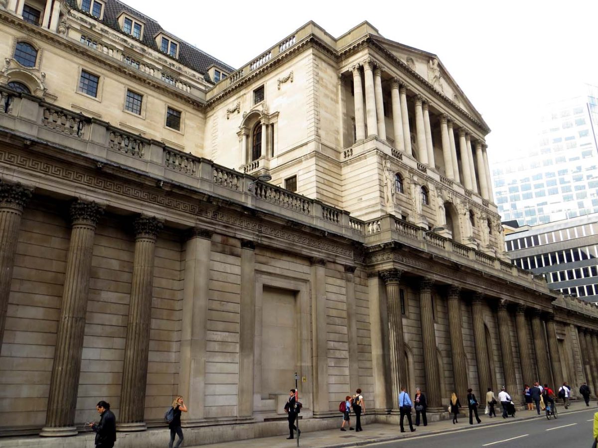 Bank of England on Threadneedle Street in the City of London