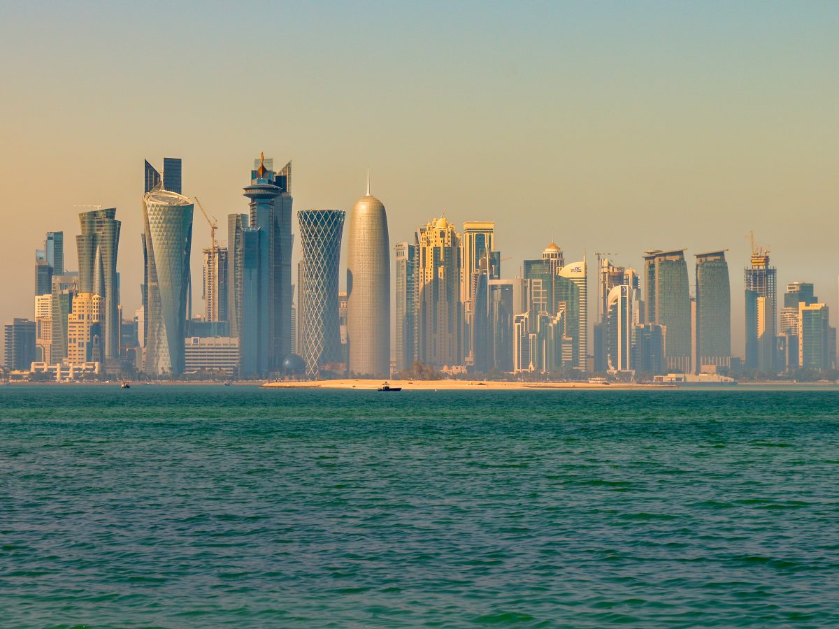 Doha skyline at morning, Qatar, site of US-Iran diplomatic talks