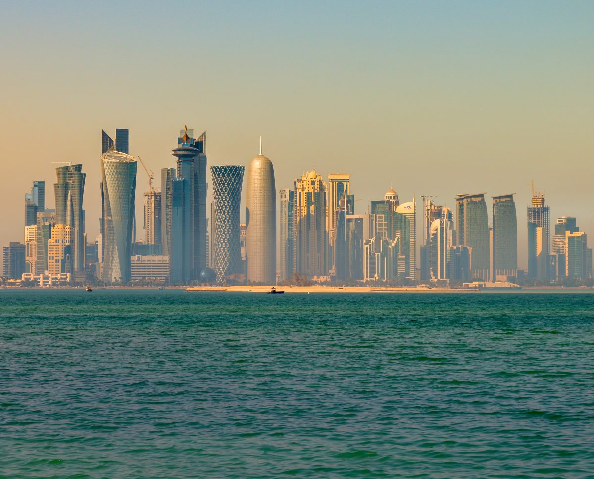 Doha skyline at morning, Qatar, site of US-Iran diplomatic talks