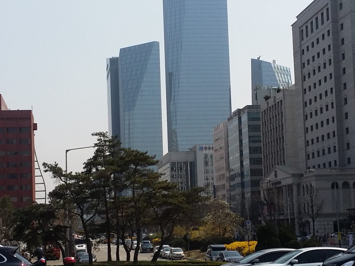 The IFC Seoul towers in Yeouido, South Korea, home to the country's major financial institutions and stock exchange