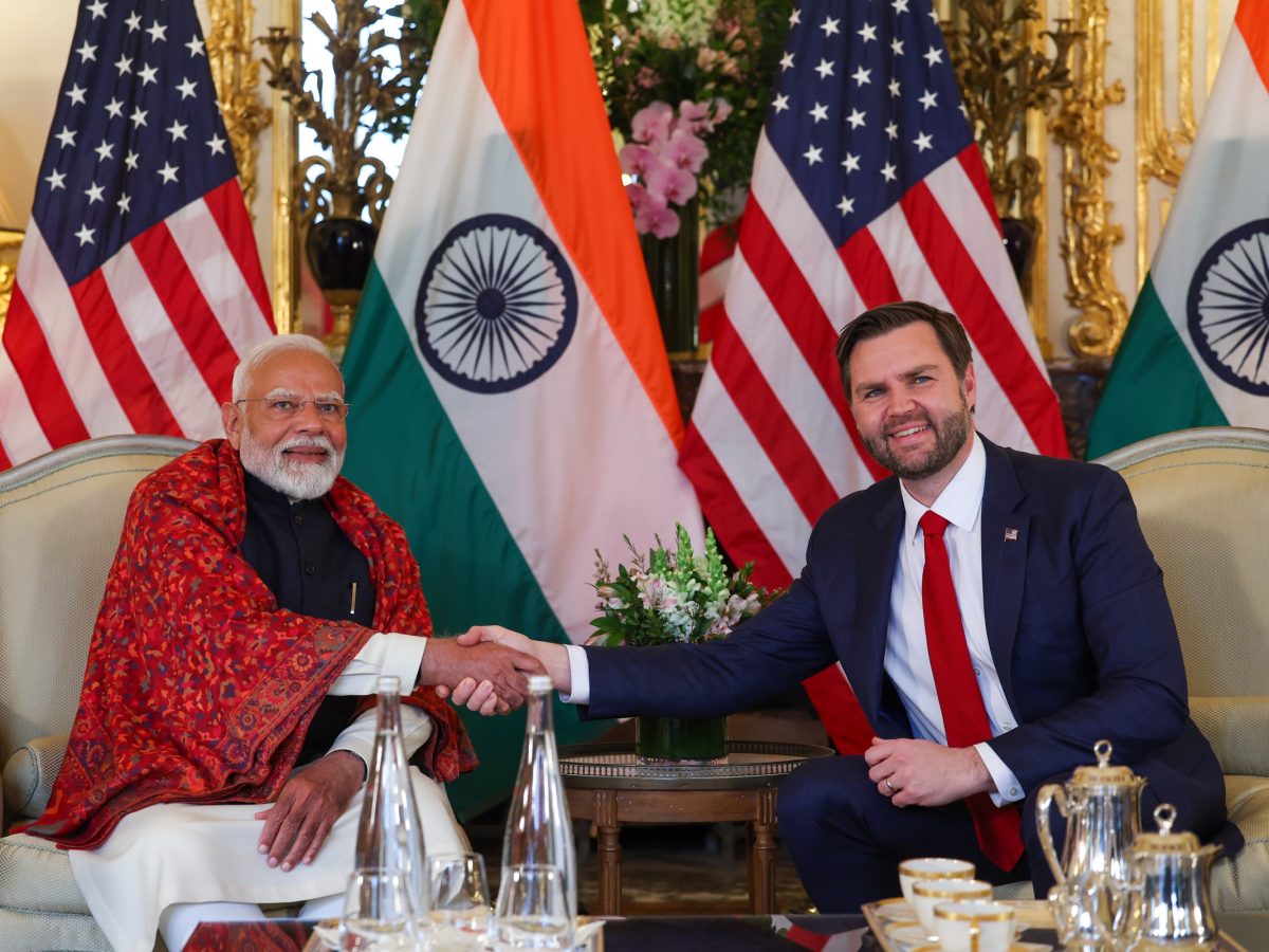 Indian Prime Minister Narendra Modi meets US Vice President JD Vance at AI Action Summit Paris