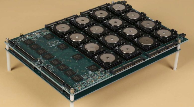AI chip board with multiple processors mounted on circuit board, representing custom AI accelerator hardware