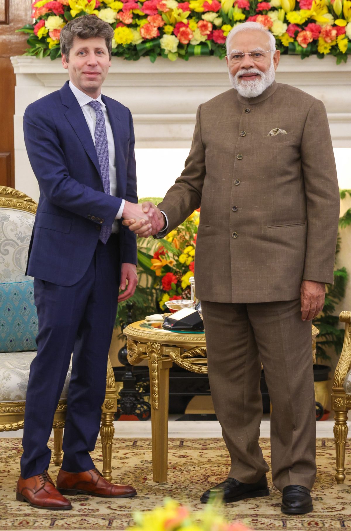 OpenAI CEO Sam Altman meeting with Indian Prime Minister Narendra Modi in New Delhi in February 2026