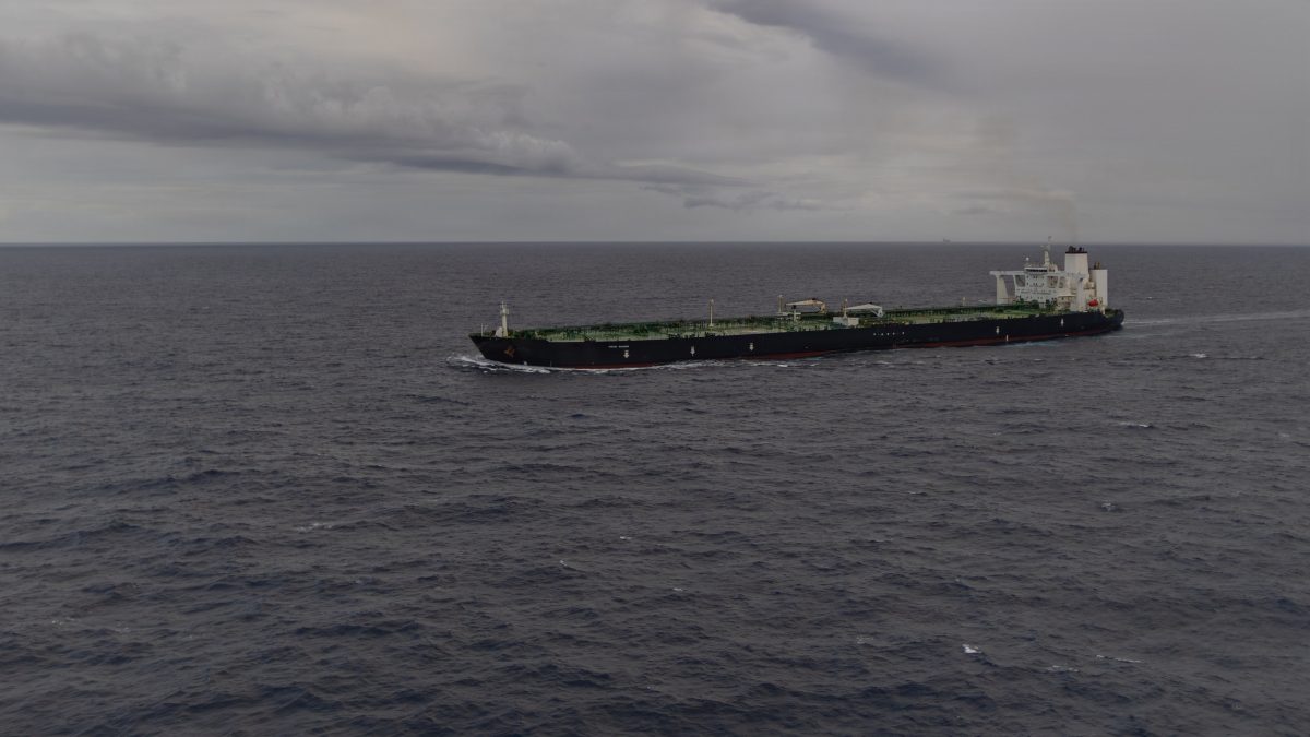 A US Navy crew boards the stateless crude oil tanker MT Sophia in the Atlantic Ocean, January 2026