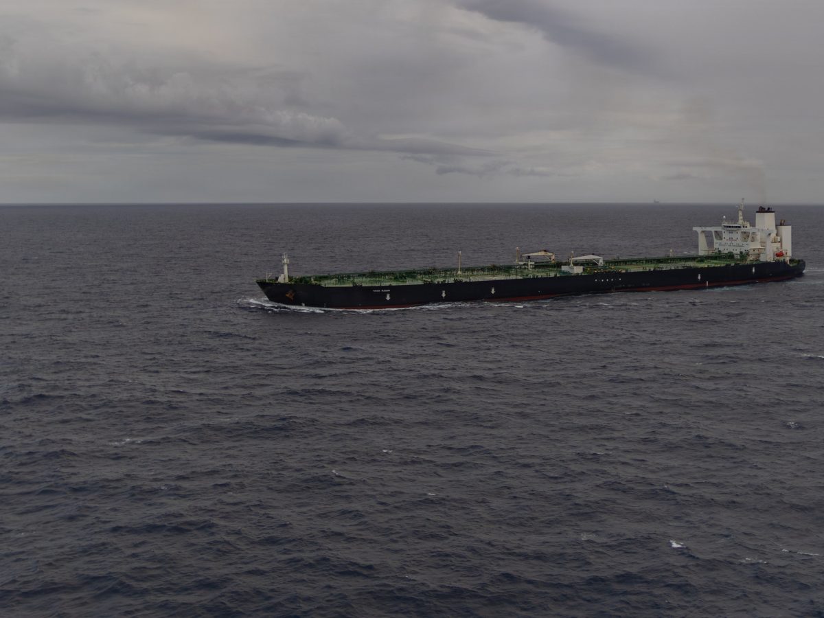 A US Navy crew boards the stateless crude oil tanker MT Sophia in the Atlantic Ocean, January 2026