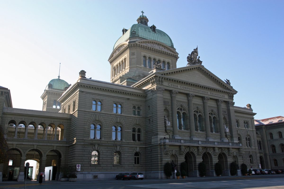 The Federal Palace parliament building of Switzerland in Bern