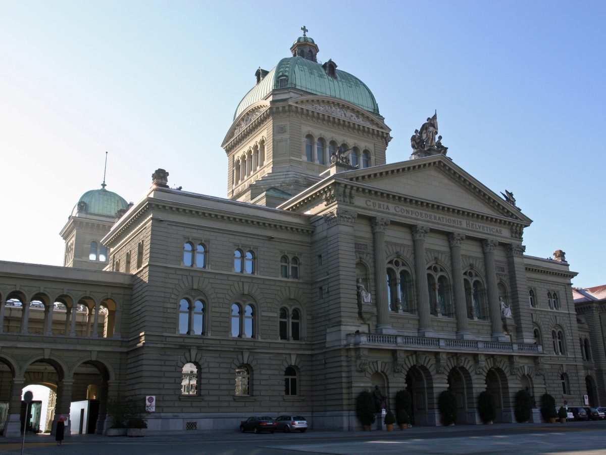 The Federal Palace parliament building of Switzerland in Bern