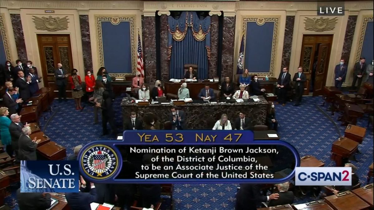The United States Senate chamber during a vote session