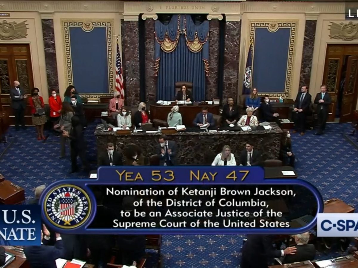 The United States Senate chamber during a vote session