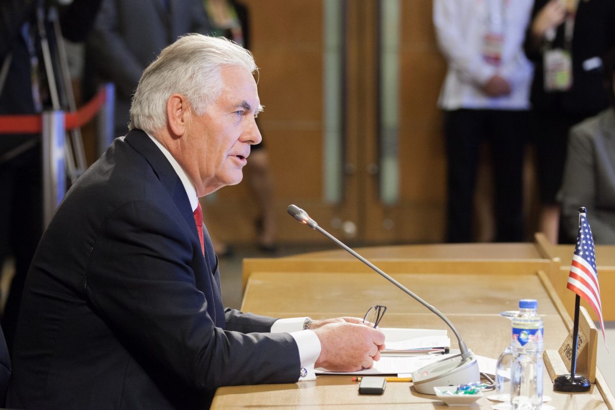 US Secretary of State delivering remarks at US-ASEAN Ministerial Meeting in the Philippines
