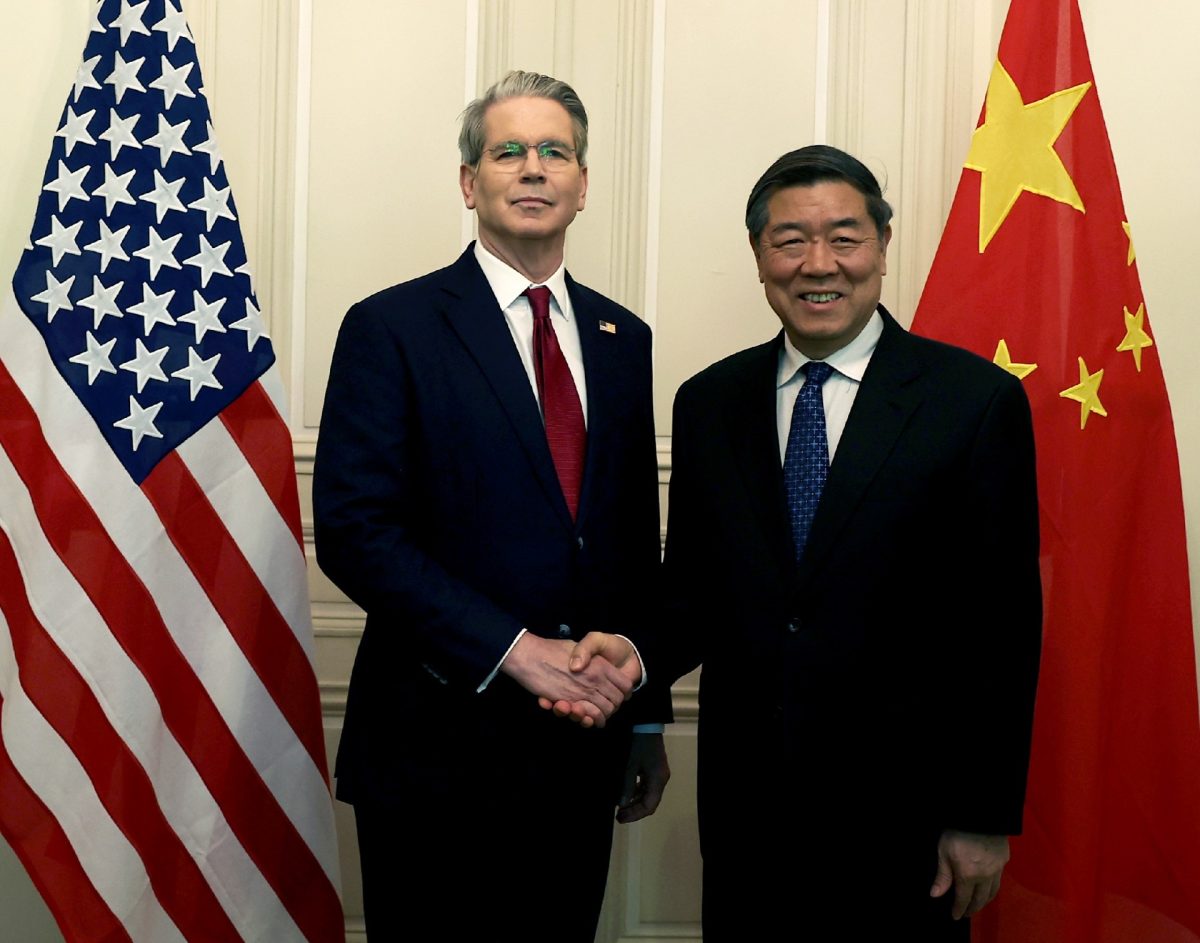 US Treasury Secretary Scott Bessent meeting with Chinese Vice-Premier He Lifeng in Geneva, 2025
