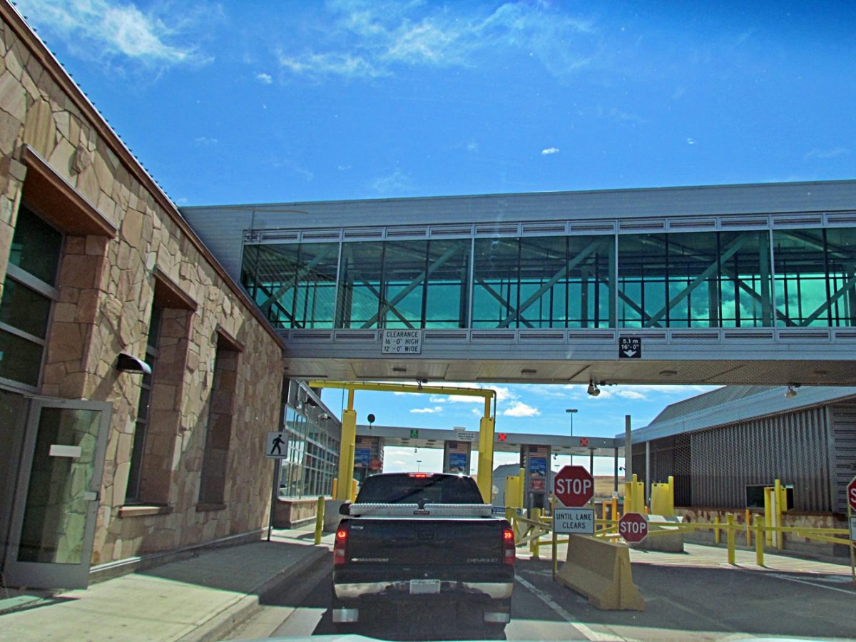 US-Canada border crossing at Coutts, Alberta