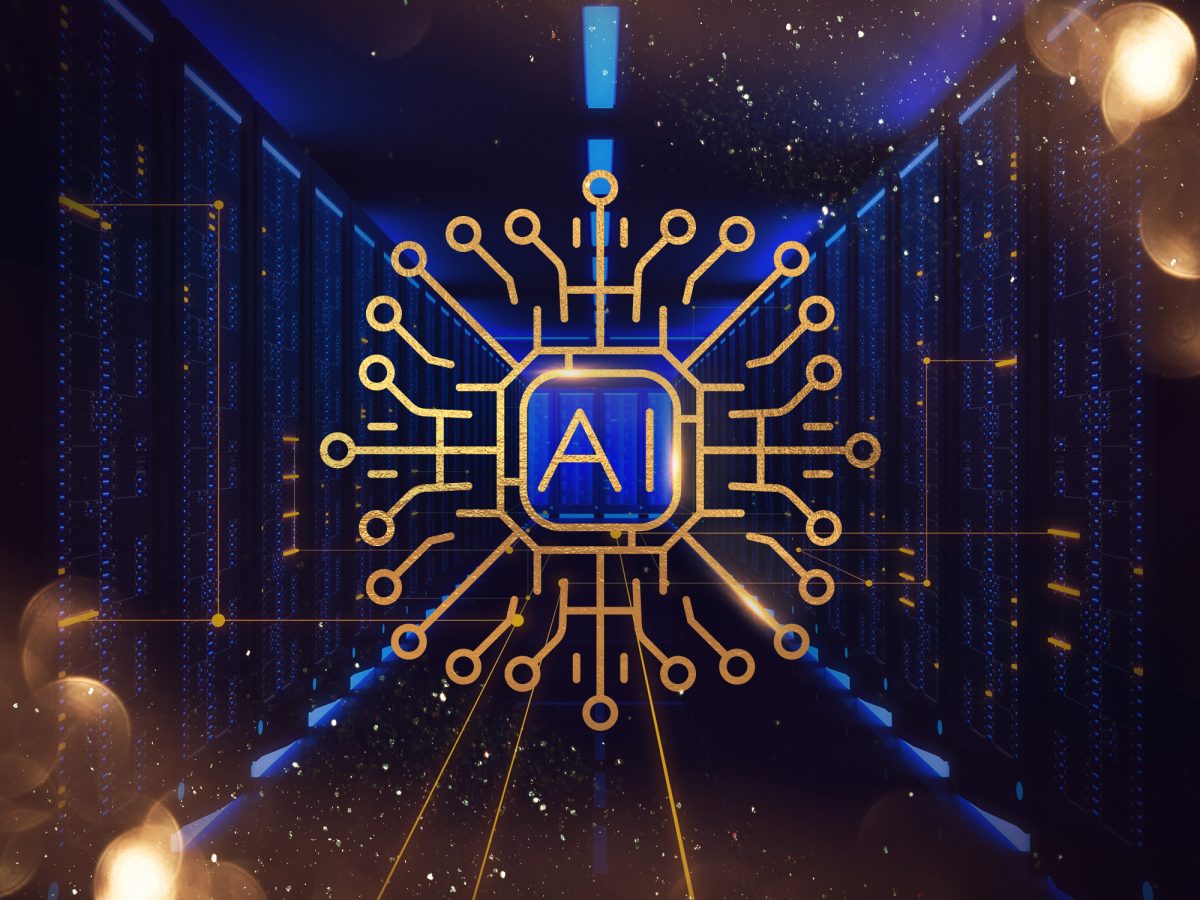 Artificial intelligence concept with neural network and machine learning text