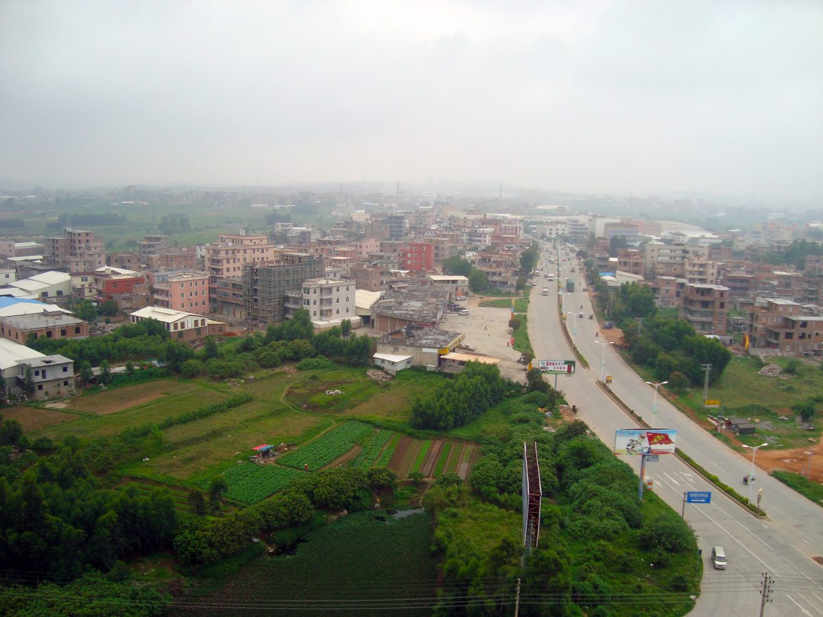 Aerial view of Jinjiang city in Fujian province, China
