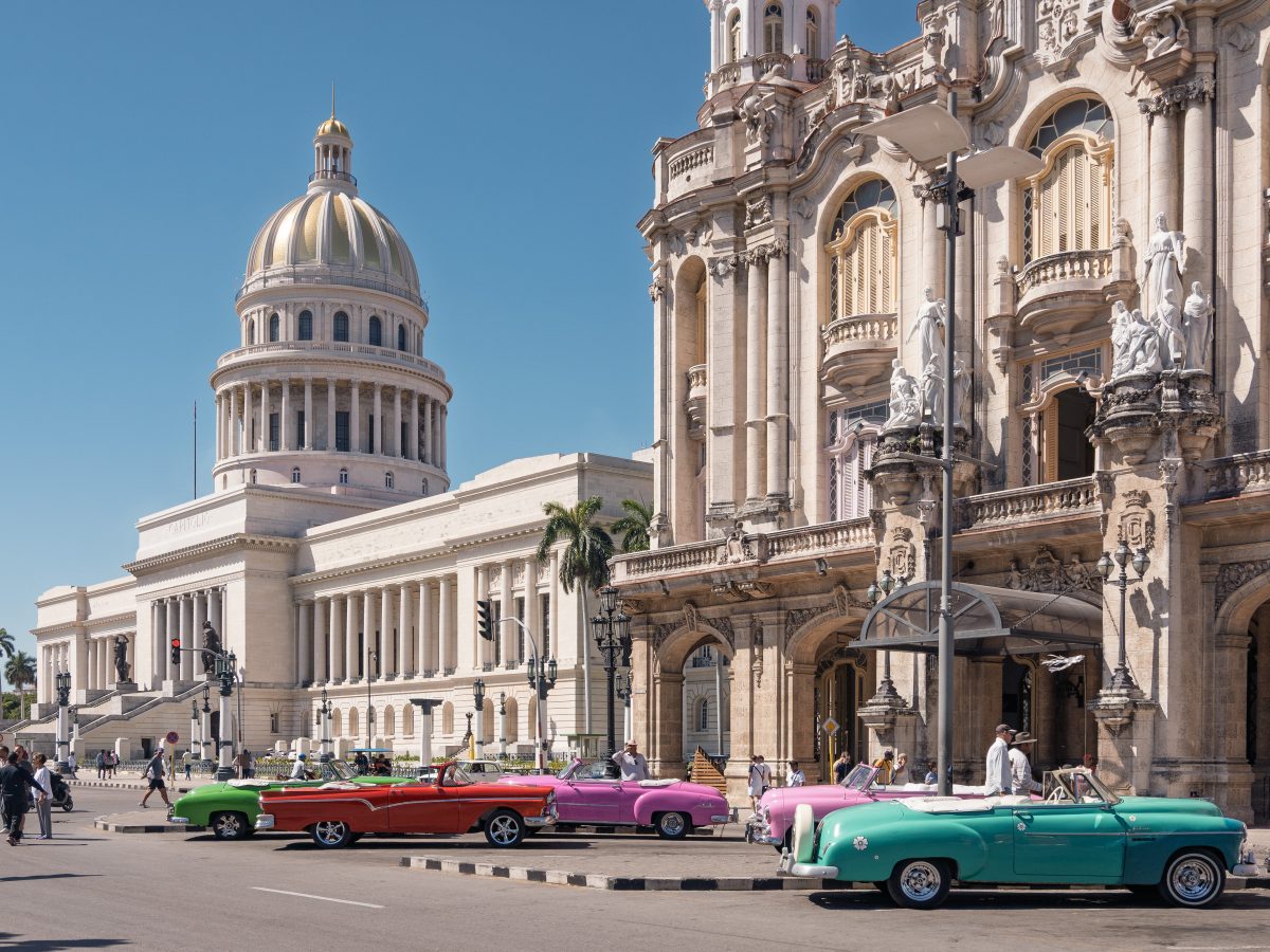 El Capitolio and classic cars in Havana, Cuba