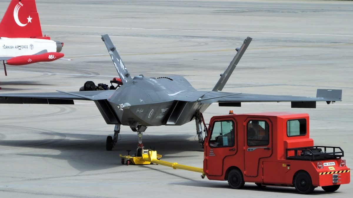 Bayraktar Kizilelma unmanned combat aerial vehicle at Teknofest 2023, Istanbul