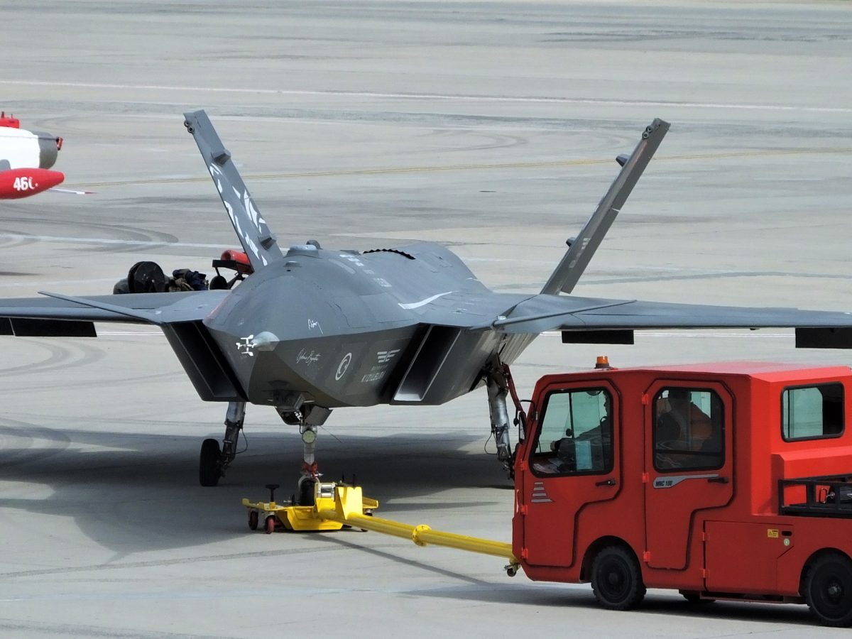 Bayraktar Kizilelma unmanned combat aerial vehicle at Teknofest 2023, Istanbul
