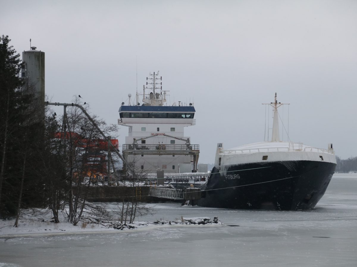 Russian shadow fleet vessel Fitburg detained at Port of Kantvik, Finland, January 2026
