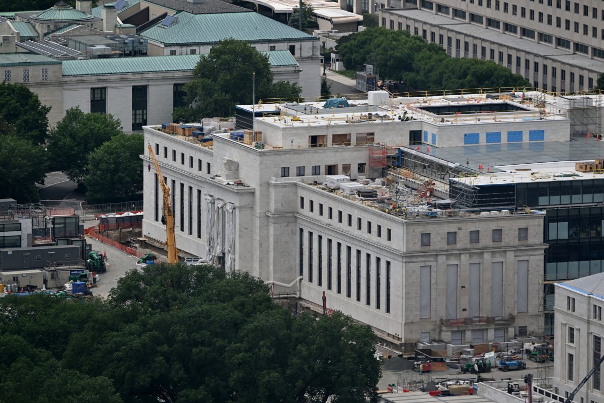 Construction at the Eccles Federal Reserve Board building in Washington DC, June 2026