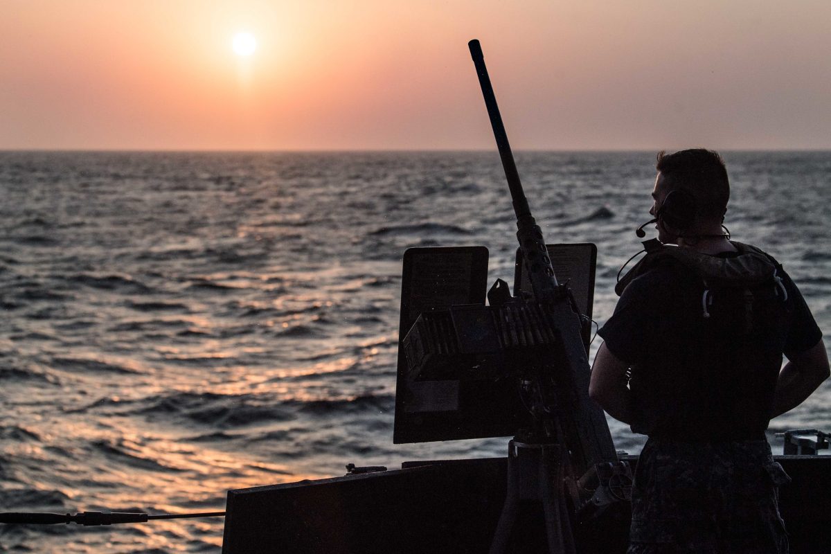 The Bab al-Mandeb strait between Djibouti and Yemen