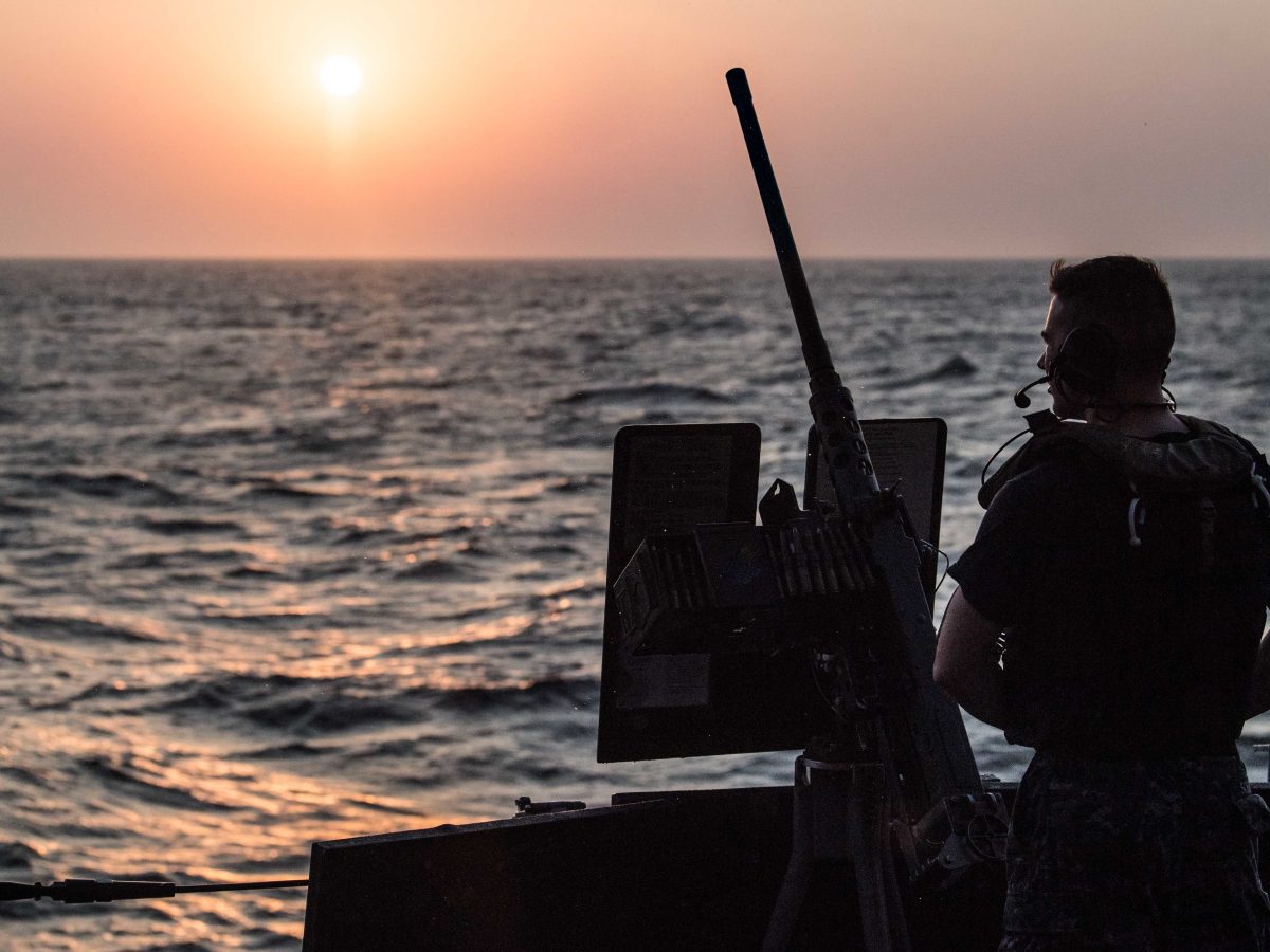 The Bab al-Mandeb strait between Djibouti and Yemen
