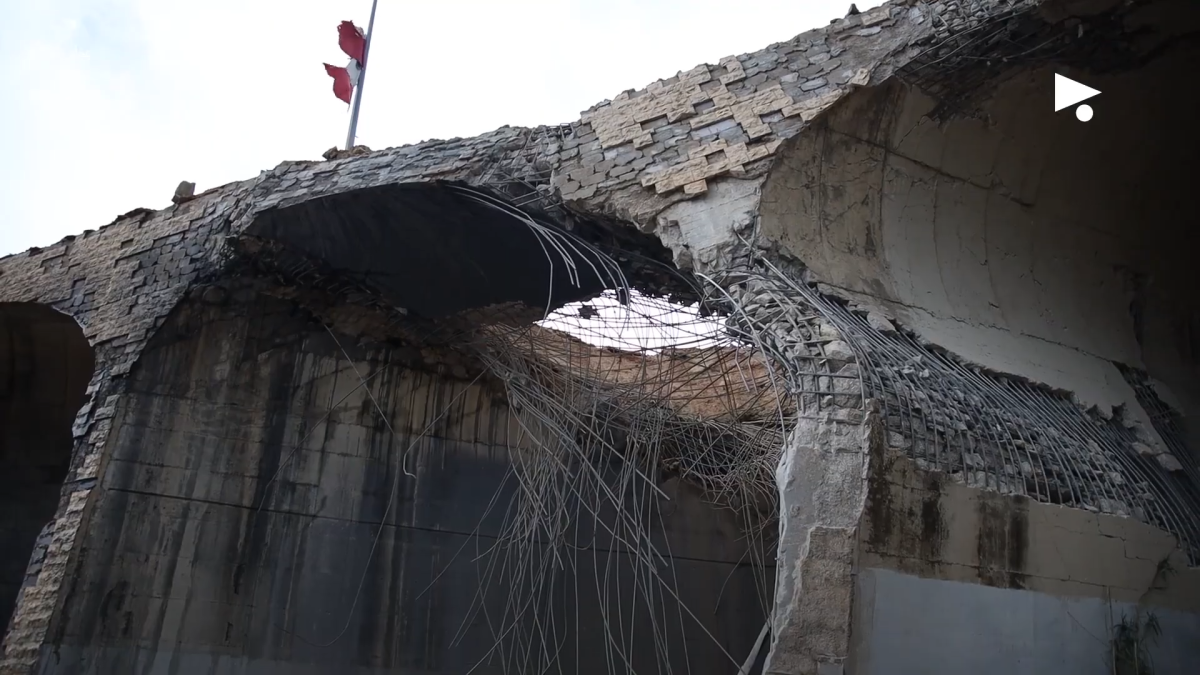 Destroyed Qasmiyeh Bridge in southern Lebanon, March 2026