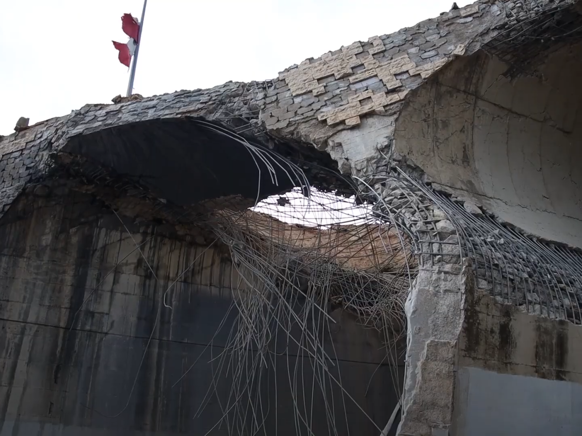 Destroyed Qasmiyeh Bridge in southern Lebanon, March 2026