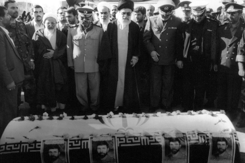 Supreme Leader Ali Khamenei attends a funeral ceremony in Tehran