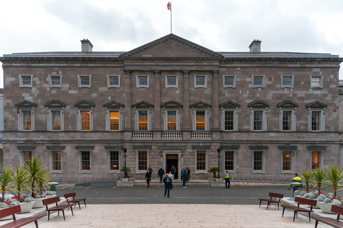 Leinster House, Dublin, the seat of the Irish parliament and the Oireachtas