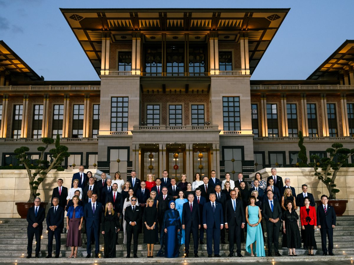 NATO leaders gather for the 2026 Ankara summit family photo at the Presidential Palace in Turkey