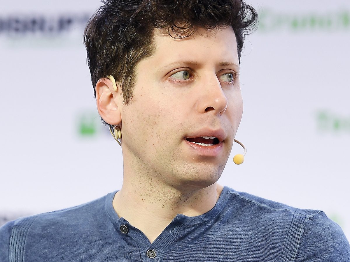 OpenAI CEO Sam Altman speaking at a conference