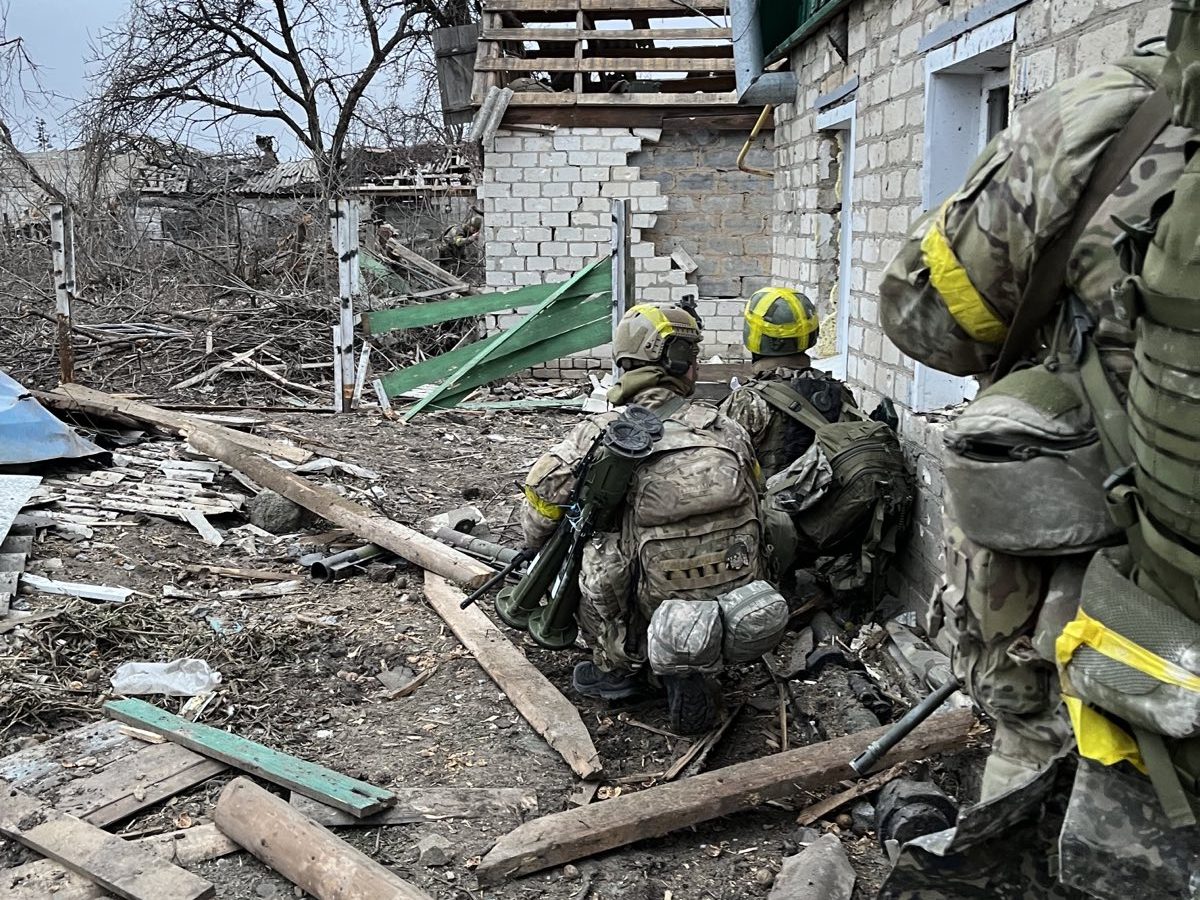 Soldiers of the 1st Battalion International Legion during combat in eastern Ukraine, 2023