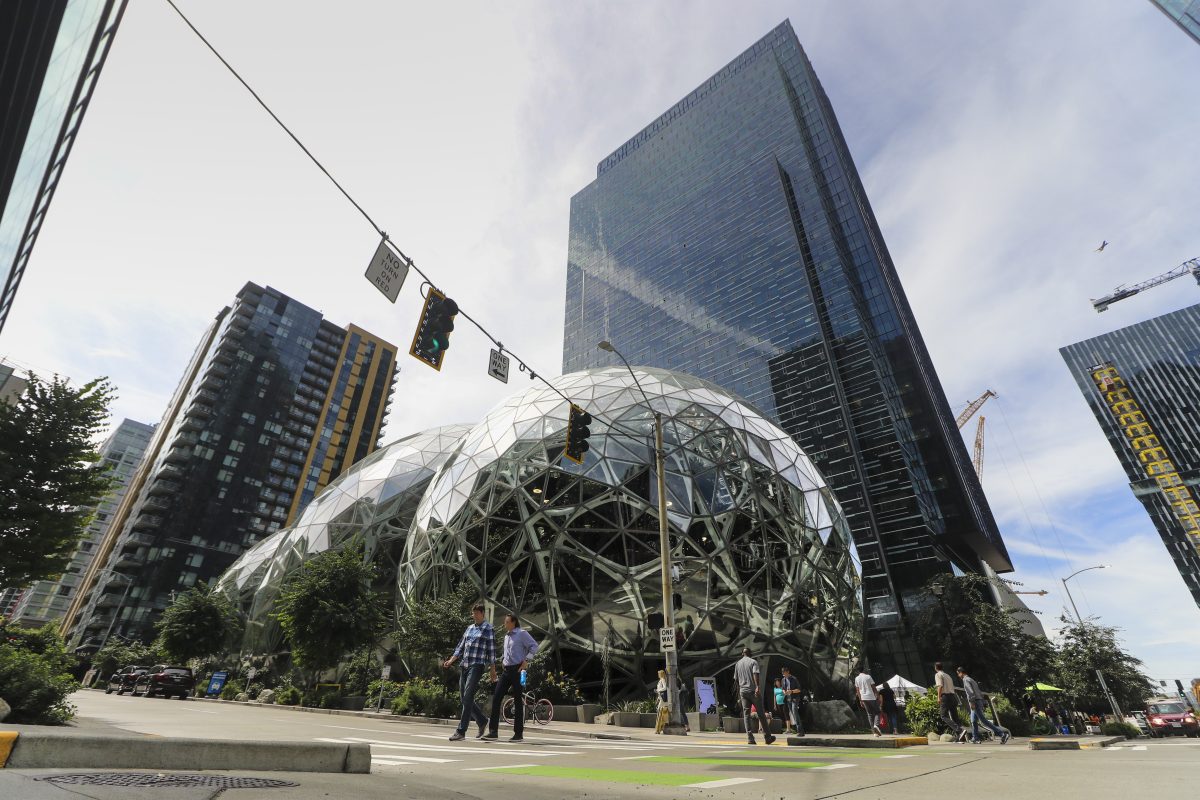 Amazon Spheres biodomes at Amazon headquarters in Seattle, Washington