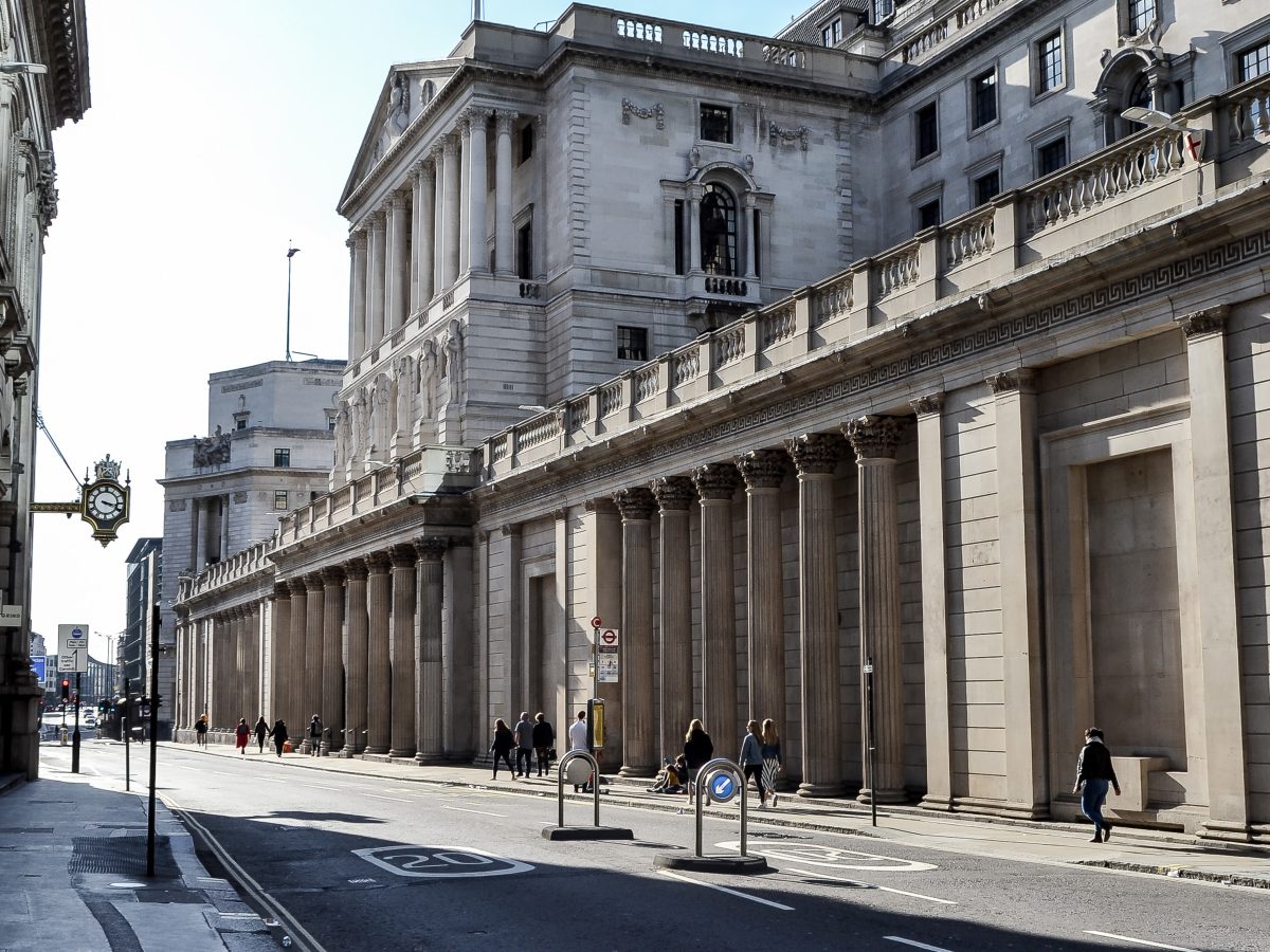 Bank of England building in the City of London