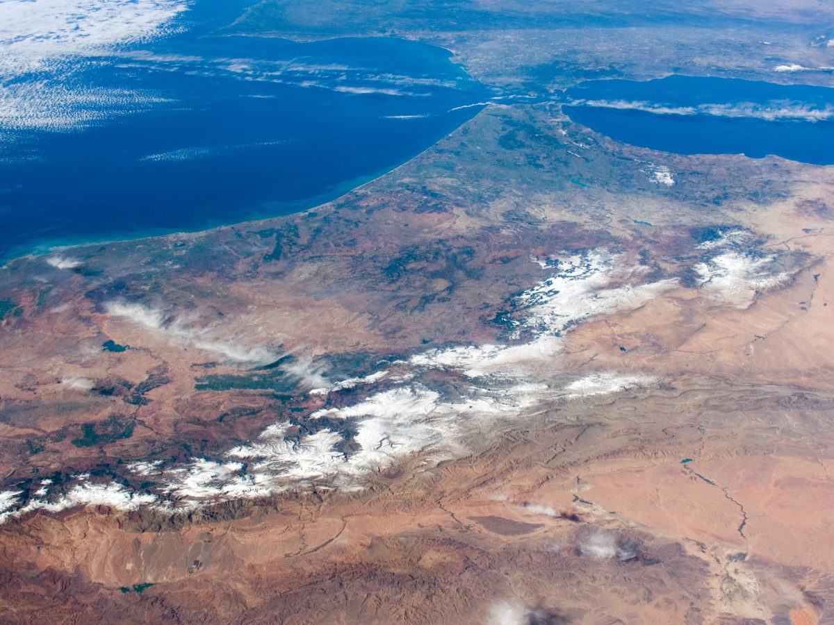 Strait of Gibraltar seen from the International Space Station, showing Morocco and southern Spain