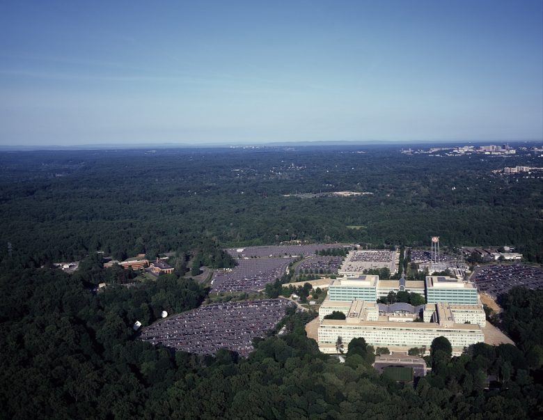 Aerial view of CIA headquarters at Langley, Virginia