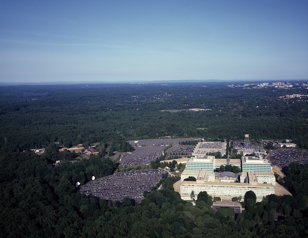 Aerial view of CIA headquarters at Langley, Virginia
