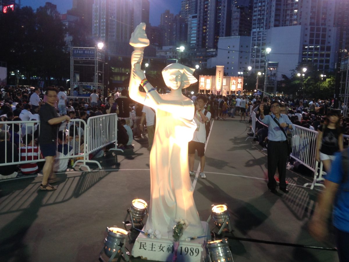 Candlelight vigil in Hong Kong marking the Tiananmen Square anniversary