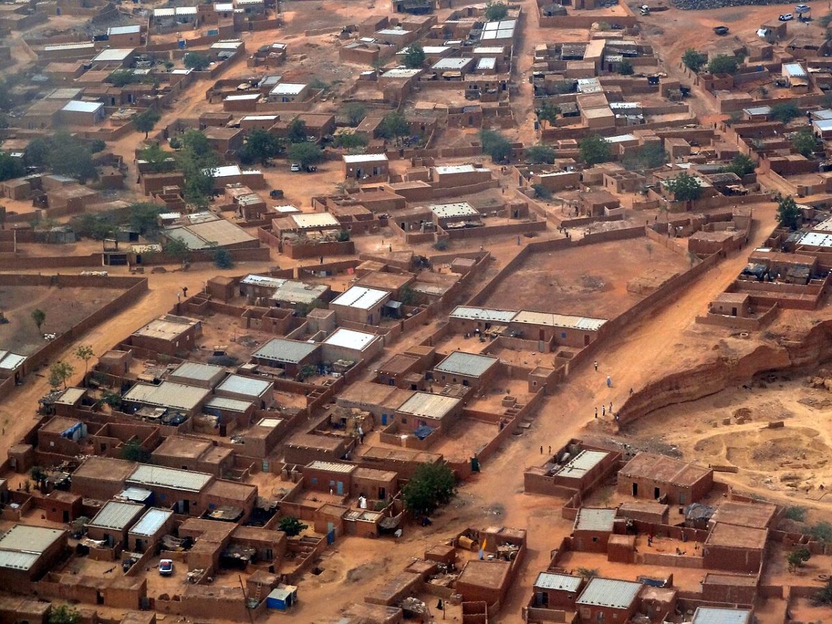 Aerial view of Niamey, the capital of Niger, where mutinous soldiers attempted a coup on August 29, 2026