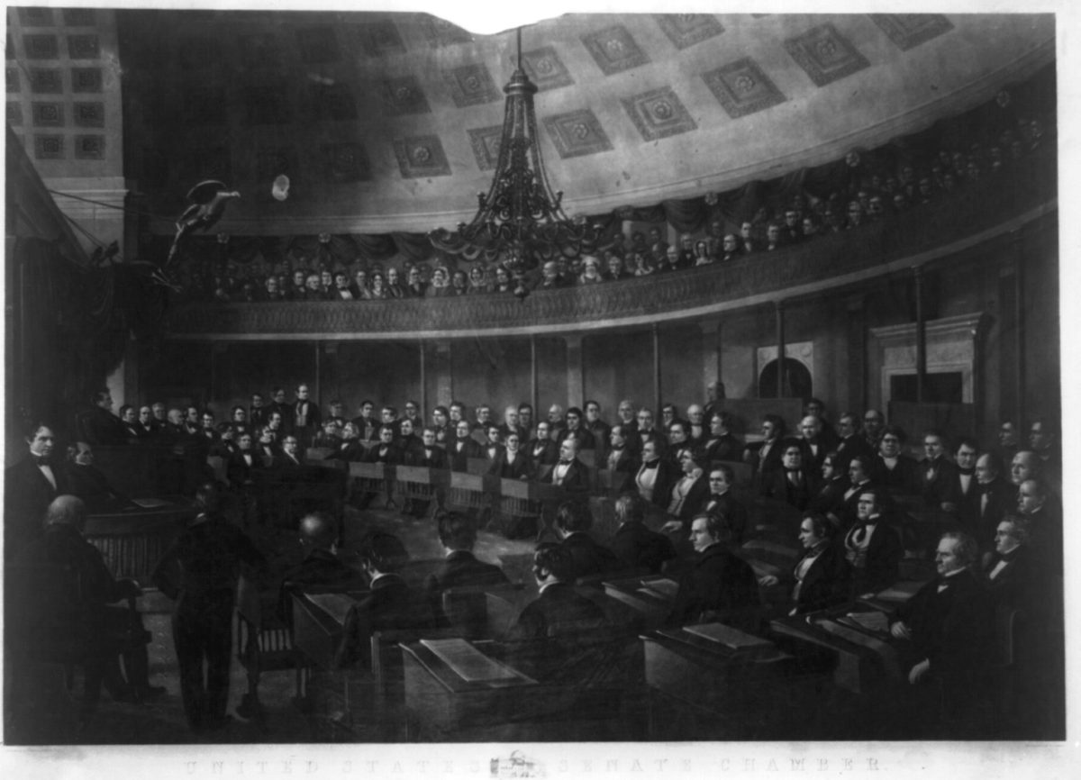 The United States Senate chamber in the US Capitol