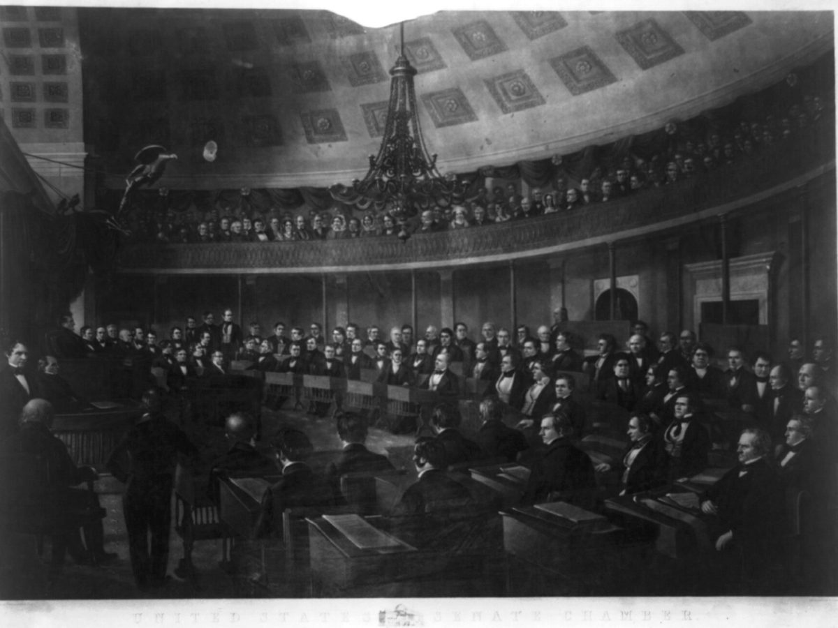 The United States Senate chamber in the US Capitol