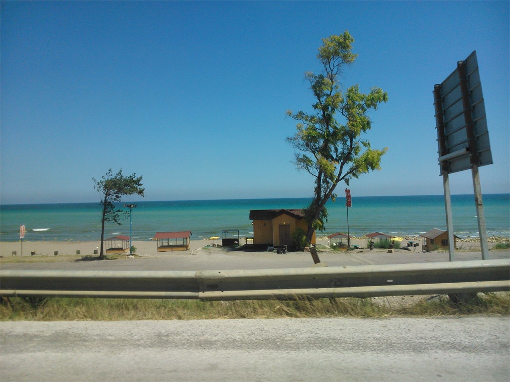 The Caspian Sea shoreline in Iran