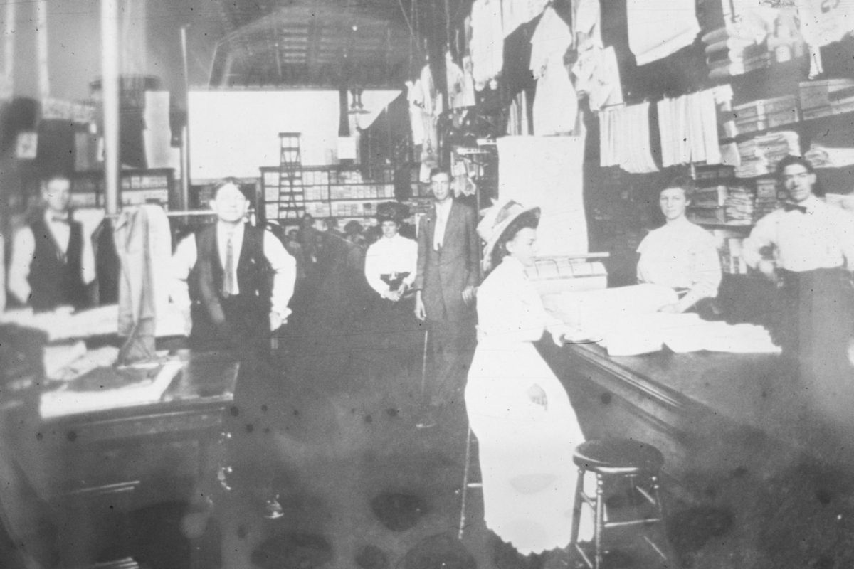 Shoppers browsing inside a US retail store