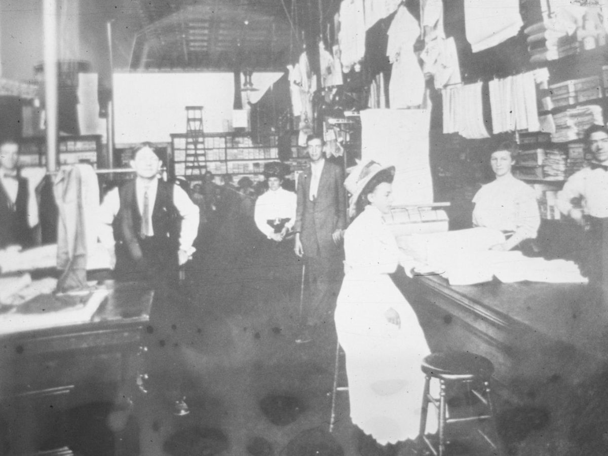 Shoppers browsing inside a US retail store